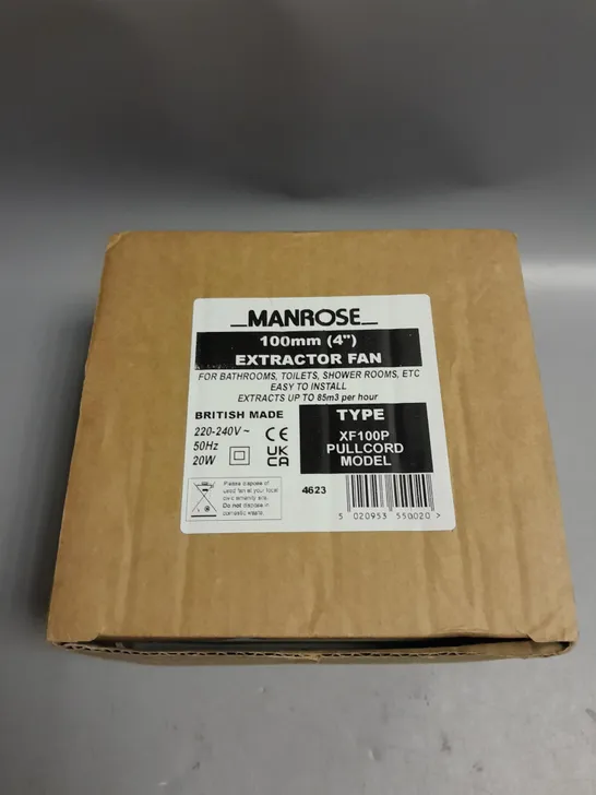 BOXED MANROSE EXTRACTOR FAN 100MM