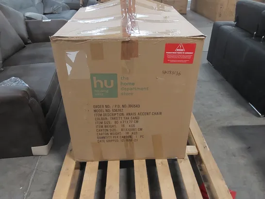 BOXED ANAIS ACCENT CHAIR - YAKETY YAK SAND 