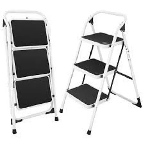 BOXED COSTWAY 3 STEP LADDER PLATFORM LIGHTWEIGHT FOLDING STOOL (1 BOX)