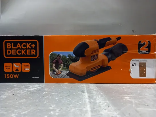 BOXED BLACK + DECKER 150W 1/3 SHEET FINISHING SANDER