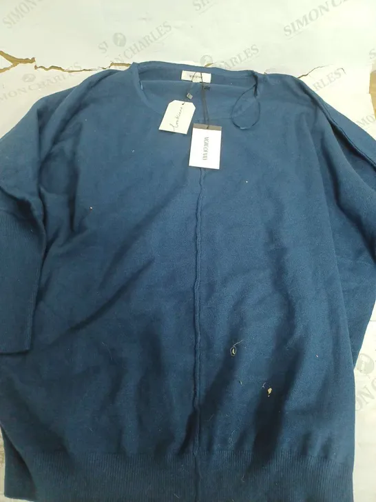 NIGHT OF NAVY SEWING PLAIN SWEATER IN DARK BLUE - XXL