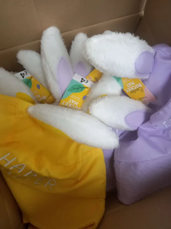 5 X BOXES OF 6 EASTER BUNNY EAR BUCKET HATS 