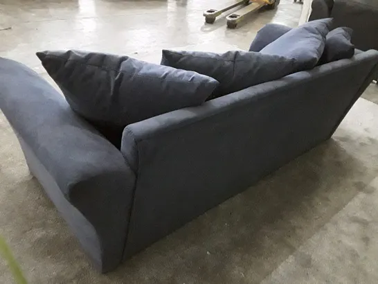 QUALITY DESIGNER 3 SEATER SOFA - DARK BLUE FABRIC  