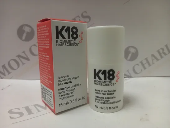 K18 MOLECULAR REPAIR HAIR MASK 15ML