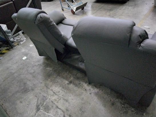 DESIGNER GREY 3-SEATER MANUALLY RECLINING SOFA - MISSING ONE BACK