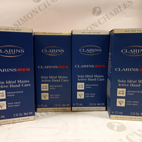 BUNDLE OF APPROX 8 CLARINS PARIS MENS ACTIVE HAND CARE 8 X 75ML