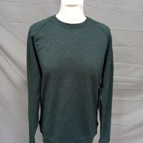 LULULEMON GREEN ENGINEERED WARMTH LS CREW JUMPER - SMALL