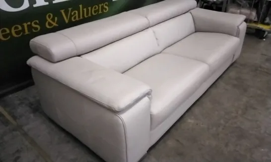 QUALITY ITALIAN DESIGNER MELO LARGE SOFA WHITE GREY LEATHER