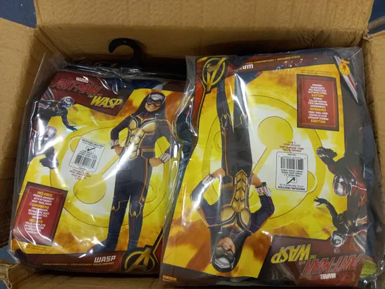 BOX OF APPROX 12 ANTMAN AND THE WASP CHILD COSTUMES - THE WASP SIZE M