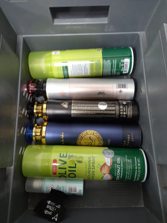 BOX OF APPROXIMATELY 10 ASSORTED AEROSOLS TO INCLUDE -  - WD-40 TRIPLE PACK - LATTAFA AIR FRESHENER - LYNX BLACK - ETC - COLLECTION ONLY