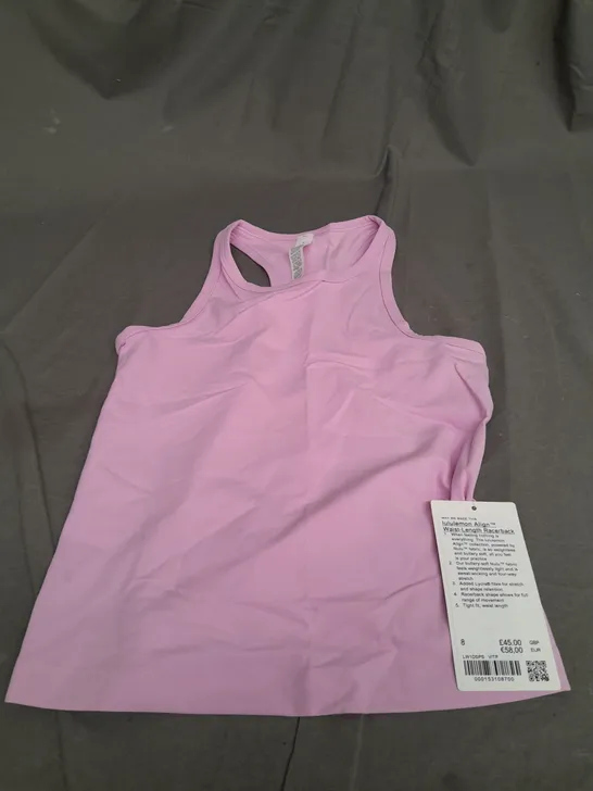 LULULEMON ALIGN WAIST LENGTH RACERBACK TANK TOP - SIZE 8