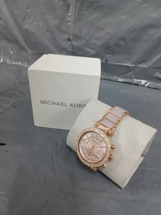 MICHAEL KORS PARKER ROSE GOLD STAINLESS STEEL WRIST WATCH RRP £279