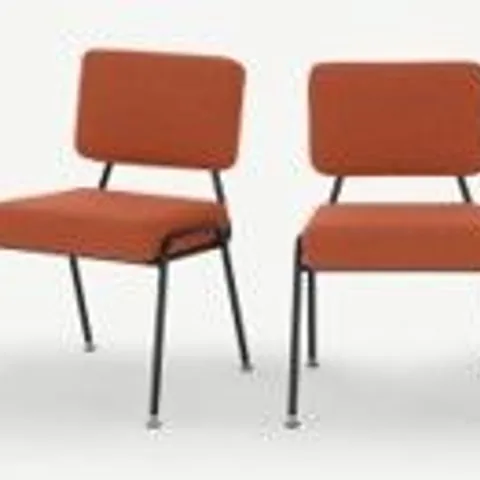 BRAND NEW BOXED MADE.COM SET OF 2 KNOX DINING CHAIRS, RETRO ORANGE (1 BOX)