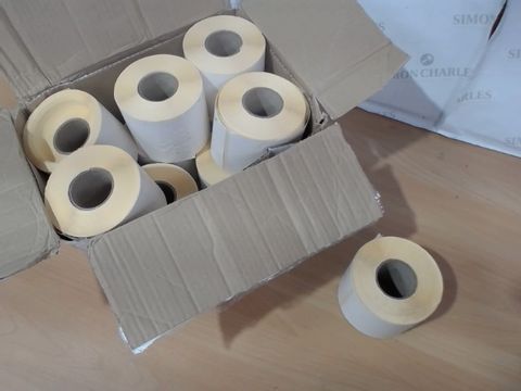 BOX OF APPROXIMATELY 8 ASSORTED ROLLS OF WHITE LABELS