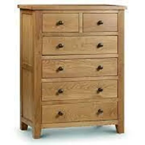 BOXED GRADE 1 MARLBOROUGH 4 + 2 DRAWER CHEST WAXED OAK (1 BOX)