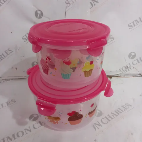 3 PIECE CUPCAKE PRINT FOOD CONTAINERS