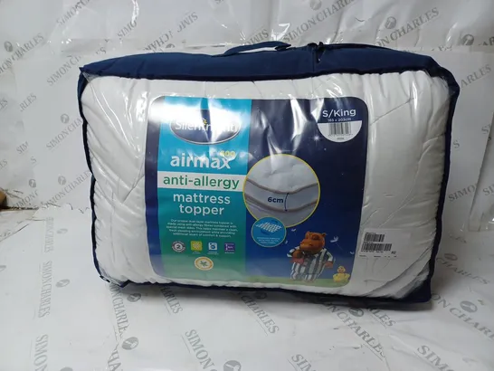 SILENTNIGHT DUAL LAYER ANTI ALLERGEN AIRMAX 600 DEEP MATTRESS TOPPER - SUPER KING 