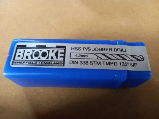 LOT OF 10 BROOKE HSS P/S JOBBER DRILL BITS 4.2MM