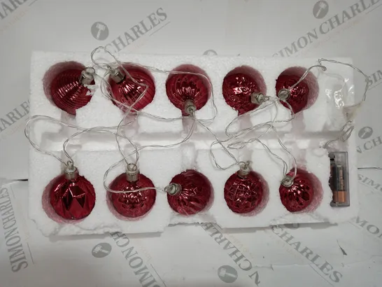 ALISON CORK MERCURY GLASS SET OF 10 BAUBLE LIGHT STRAND