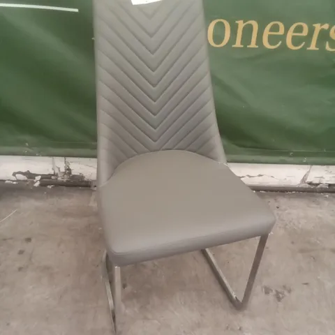 DINING CHAIR - GREY LEATHER