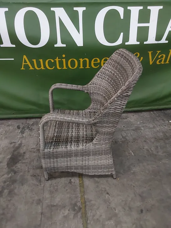 DESIGNER GREY RATTAN GARDEN CHAIR 