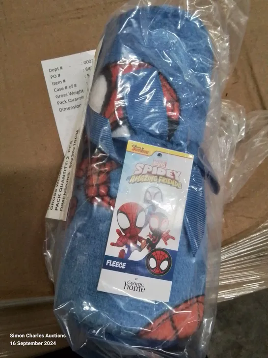 PALLET CONTAINING LARGE QUANTITY OF BRAND NEW SPIDEY AND HIS AMAZING FRIENDS FLEECED BLANKETS 