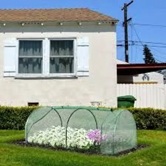 BOXED OUTSUNNY TUNNEL GREENHOUSE GREEN GROW HOUSE FOR GARDEN OUTDOOR, STEEL FRAME, PE COVER, GREEN, 200 X 100 X 80CM