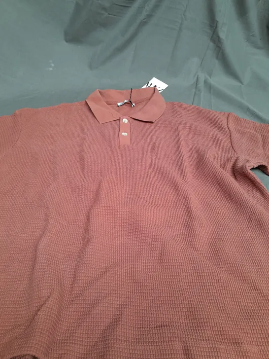 ZARA CLAY POLO SHIRT - UK LARGE