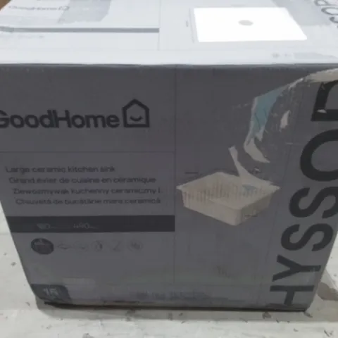 BOXED GOODHOME HYSSOP LARGE CERAMIC KITCHEN SINK - 565X460MM