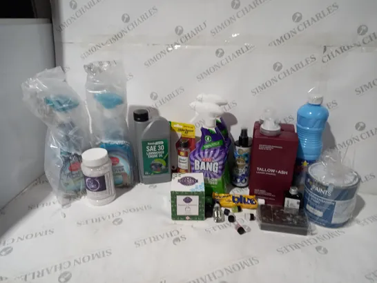 BOX OF ASSORTED HOUSEHOLD ITEMS TO INCLUDE SHAMPOO, CLEANING PRODUCTS, FABRIC FRESHENER ETC   - COLLECTION ONLY