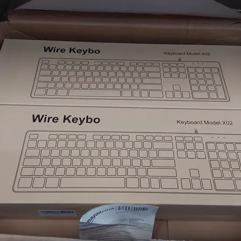 BOXED 2X BRAND NEW WIRED X02 KEYBOARDS (1 BOX)