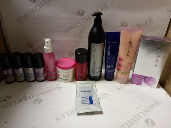 LOT OF APPROX 12 ASSORTED MATRIX HAIRCARE PRODUCTS TO INCLUDE COLOUR LAST MASK, PROTECTING CREAM, RESTRUCTURISING TREATMENT, ETC