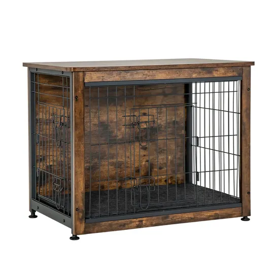 BOXED COSTWAY DOG CAGE FURNITURE WOODEN DOG CRATE DUAL USE PET HOUSE END TABLE (1 BOX)