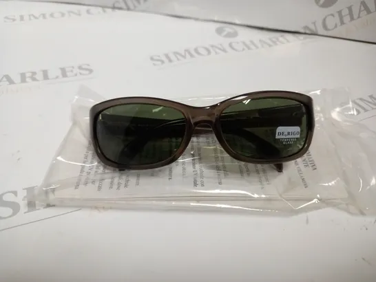 APPROX 12 TEMPERED GLASS DERIGO SUNGLASSES- BOXED