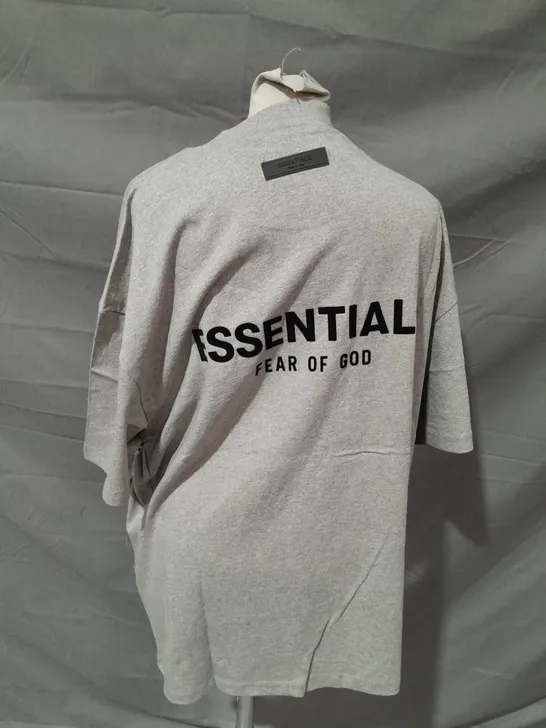 ESSENATAILS LIGHT GREY OVERSIZED T-SHIRT - MEDIUM