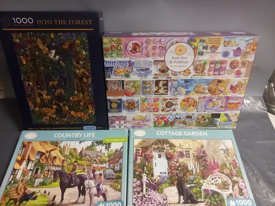 LOT OF 4 1000-PIECE JIGSAW PUZZLES