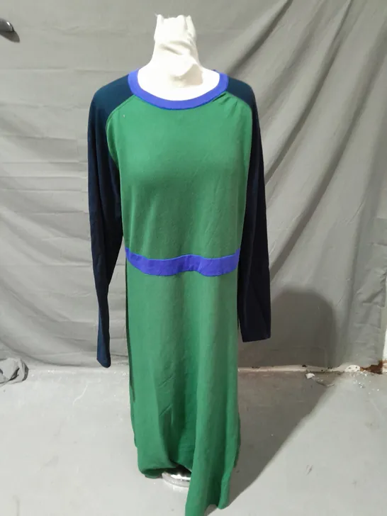 BODEN JUMPER DRESS BLUE/GREEN SIZE 20