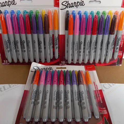 LOT OF 3 SHARPIE FINE PERMANENT MARKERS PACKS