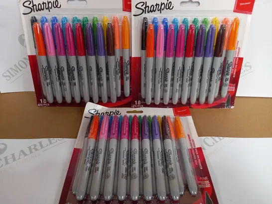 LOT OF 3 SHARPIE FINE PERMANENT MARKERS PACKS