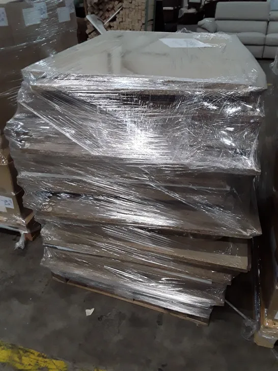 PALLET OF APPROXIMATELY 49 ASSORTED PARTICLE BOARDS