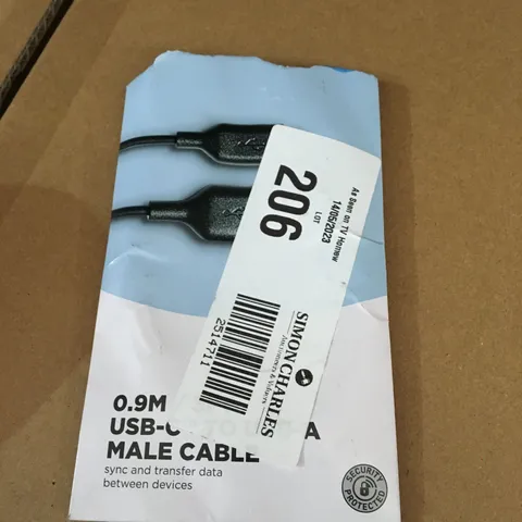 ASDA TECH 0.9M USB-C TO USB-A MALE CABLE