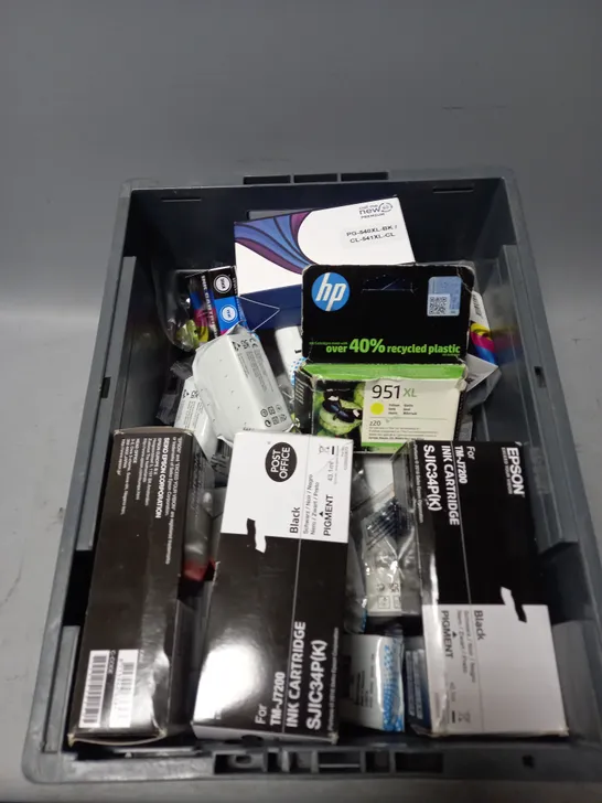 TOTE OF APPROX 20 ASSORTED PRINTER ACCESSORIES 