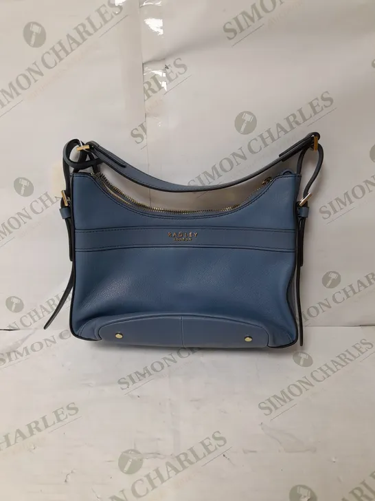 Radley LONDON HANDBAG IN BLUE WITH GOLD DETAILS