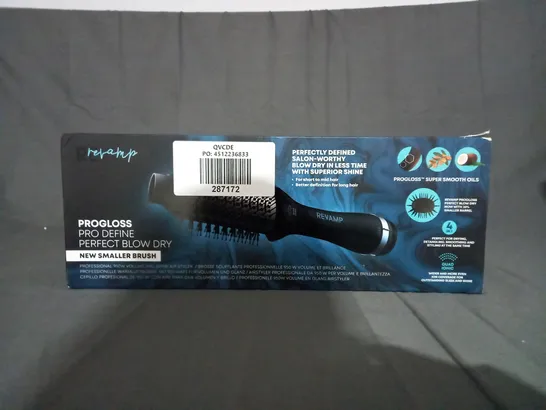 BOXED REVAMP PROGLOSS PRO DEFINE PERFECT BLOW DRY PROFESSIONAL VOLUME AND SHINE AIR STYLER