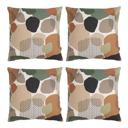 BAGGED INDOOR/OUTDOOR ABSTRACT SQUARE SCATTER CUSHION