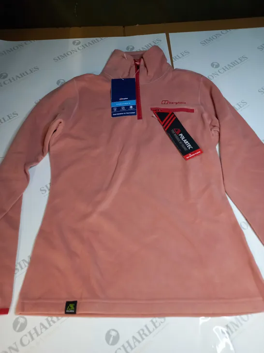 BERHAUS PRISM 2.0 MICRO HALF ZIP TOP IN PINK - UK 10