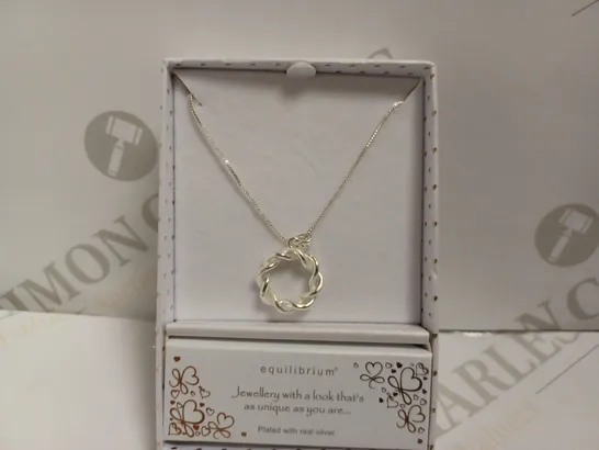 BOXED EQUILIBRIUM SILVER EFFECT NECKLACE