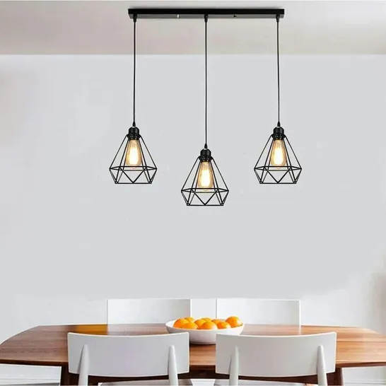 BOXED BECTON 3 LIGHT KITCHEN ISLAND GEOMETRIC PENDANT (1 BOX)