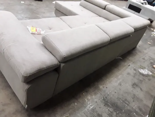 QUALITY DESIGNER FLAVIUS CORNER SOFA BED - GREY FABRIC