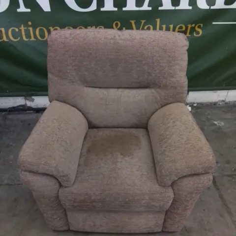 DESIGNER G PLAN MADE SEATTLE fabric ELECTRIC RECLINING CHAIR IN BOUCLE COCOA 